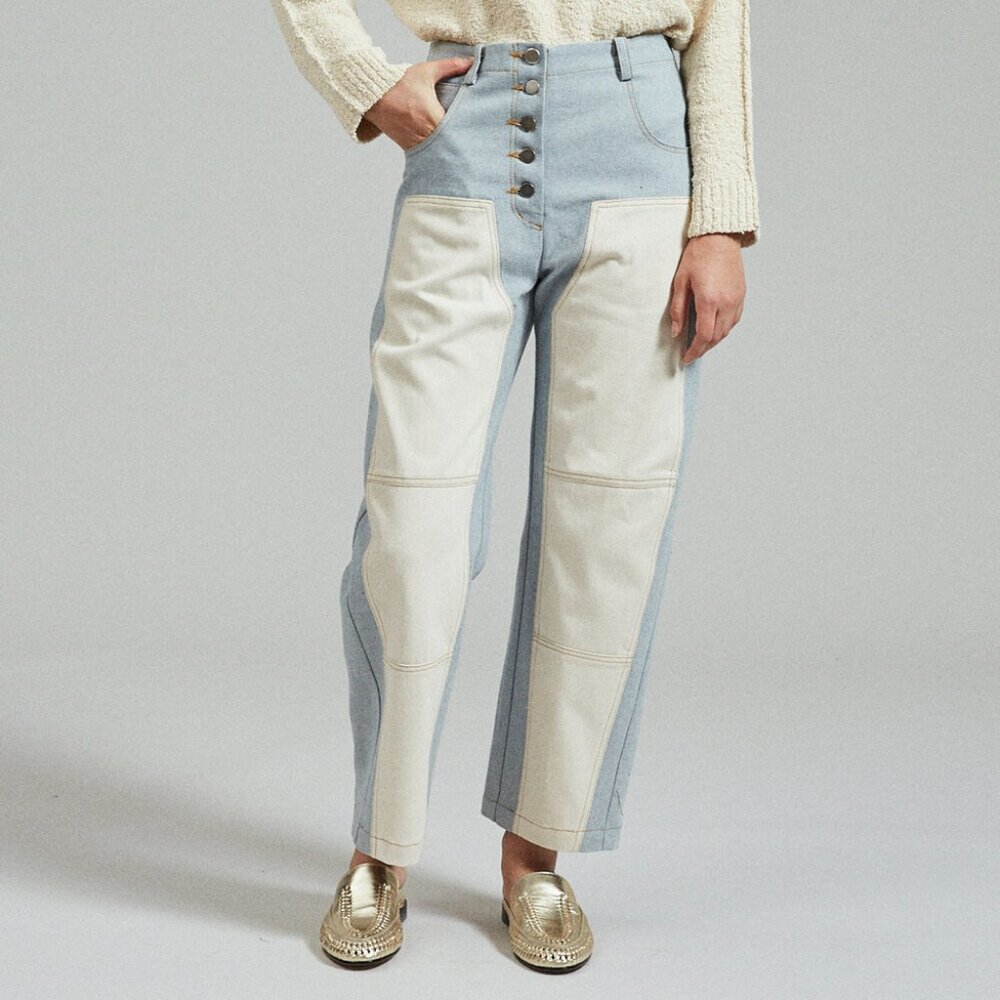Rachel Comey Handy Pant in Light Blue/Natural Contrast